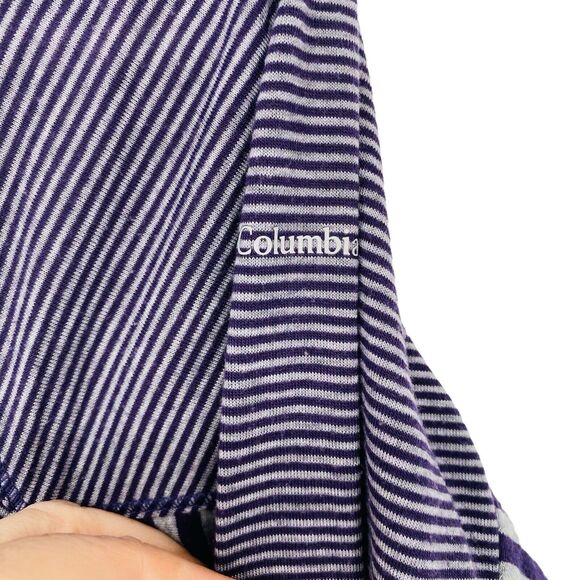 Columbia Shirt Women’s Size‎ M Heather Striped 1/4 Zip Long Sleeve Mock Neck - Picture 6 of 11